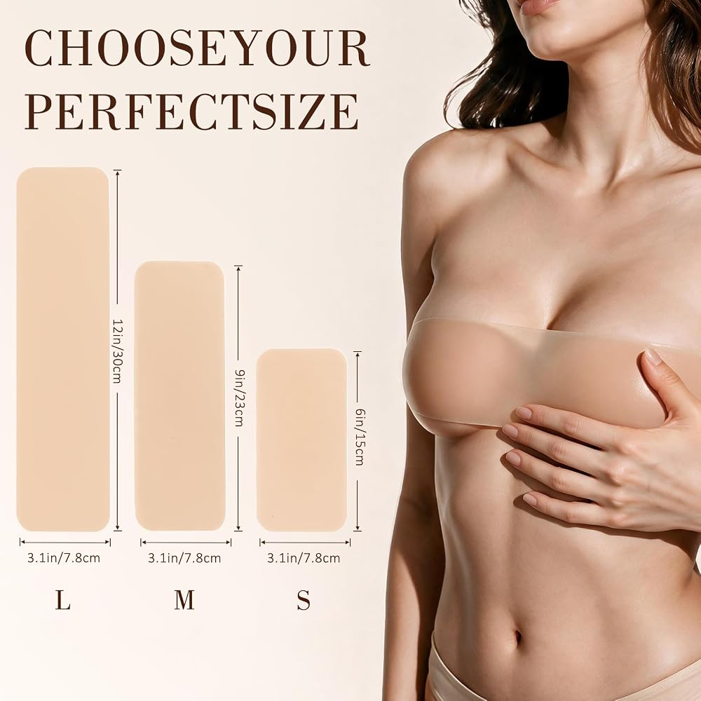 6Pcs Reusable Precut Silicone  - đánh giá và giá Strapless Bra Adhesive