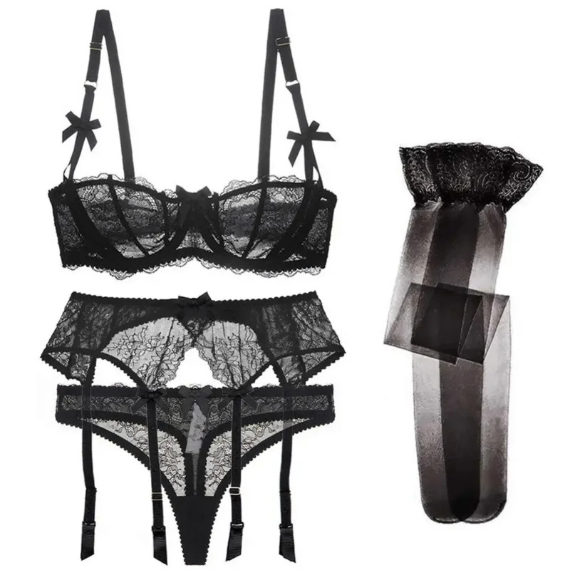 New 2025 Luxury Half Cup Lace  - đánh giá và giá Lace Bralette Set
